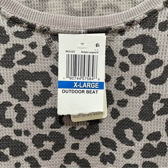 Ultra flirt Leopard Print Thermal Long Sleeve Top Grey Size XL New - Picture 9 of 9